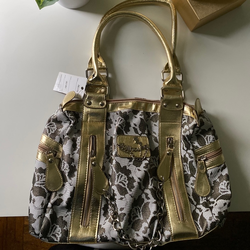 Floral Gold Dollhouse Purse